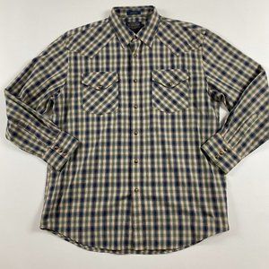 NWOT Pendleton Frontier Western Pearl Snap Shirt Mens Large Cotton Cowboy